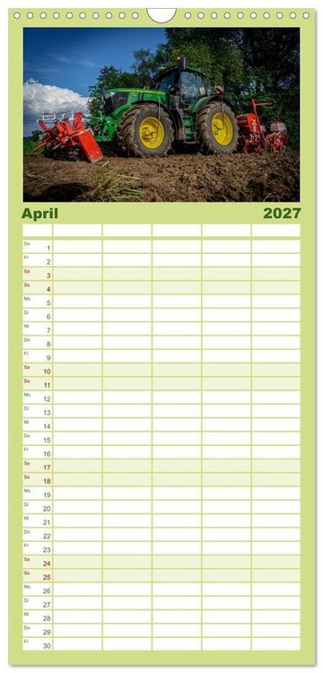 Produktbild: Familienplaner 2027 - Agrartechnik mit 5 Spalten (Wandkalender, 21 x 45 cm) CALVENDO