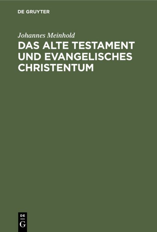 Produktbild: Das Alte Testament und evangelisches Christentum