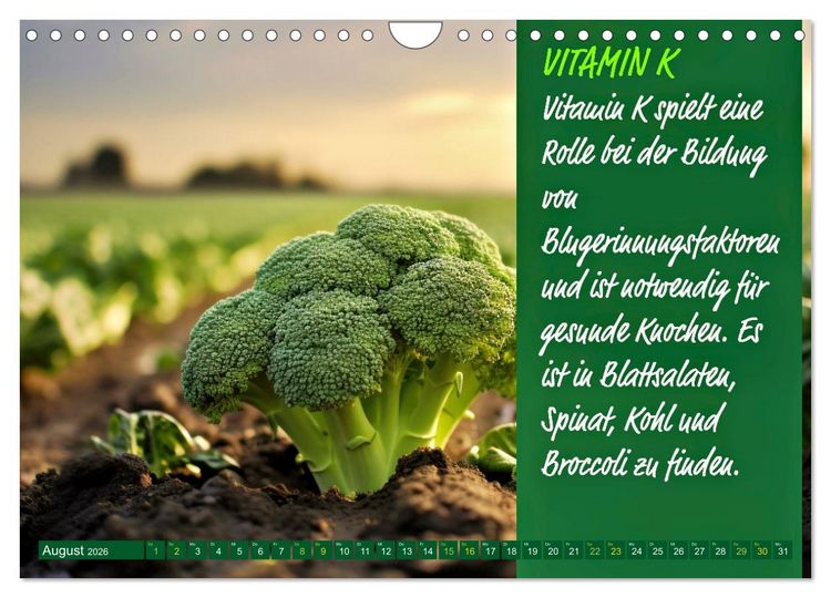 Produktbild: VITAMINE - Gesundheit aus der Natur (Wandkalender 2026 DIN A4 quer), CALVENDO Monatskalender