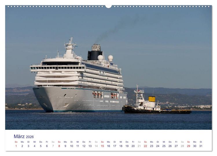 Produktbild: Giganten der Meere - Kreuzfahrtschiffe (Wandkalender 2026 DIN A2 quer), CALVENDO Monatskalender