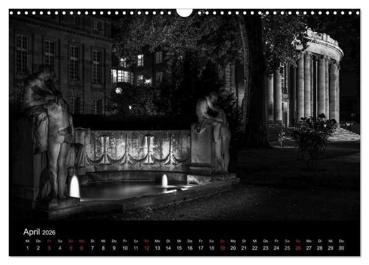 Produktbild: Stuttgart bei Nacht (Wandkalender 2026 DIN A3 quer), CALVENDO Monatskalender