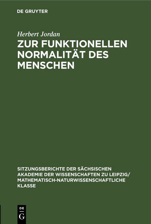 Produktbild: Zur funktionellen Normalit&auml;t des Menschen