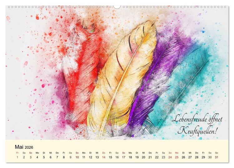 Produktbild: Aquarelle und Lebensweisheiten (Wandkalender 2026 DIN A2 quer), CALVENDO Monatskalender