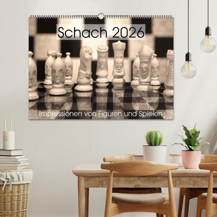Produktbild: Schach 2026. Impressionen von Figuren und Spielen (Wandkalender 2026 DIN A2 quer), CALVENDO Monatskalender