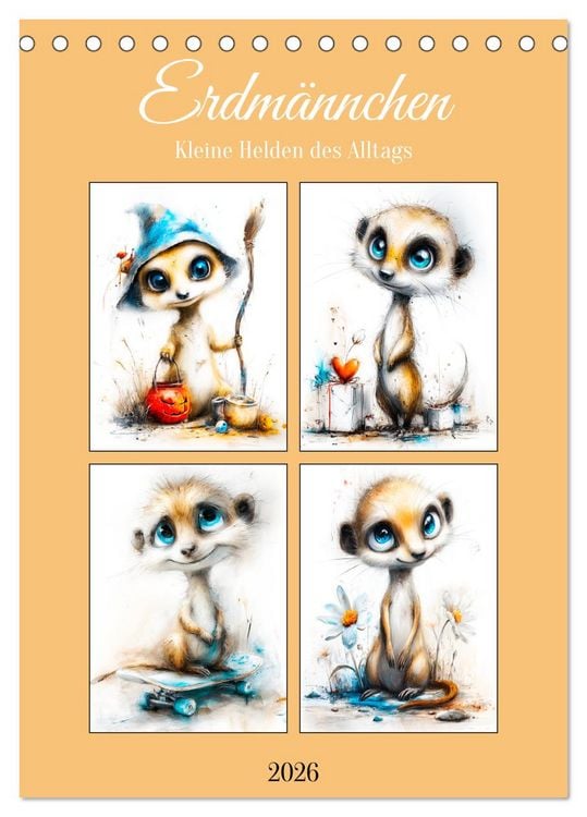 Produktbild: Erdm&auml;nnchen. Kleine Helden des Alltags (Tischkalender 2026 DIN A5 hoch), CALVENDO Monatskalender