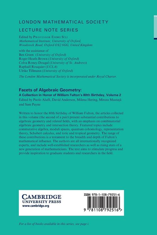 Produktbild: Facets of Algebraic Geometry