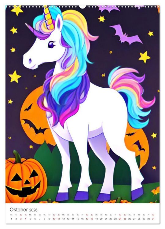 Produktbild: Jeder braucht ein Einhorn in seinem Leben - Bildergeschichte f&uuml;r Kinder (hochwertiger Premium Wandkalender 2026 DIN A2 hoch), Kunstdruck in Hochglanz