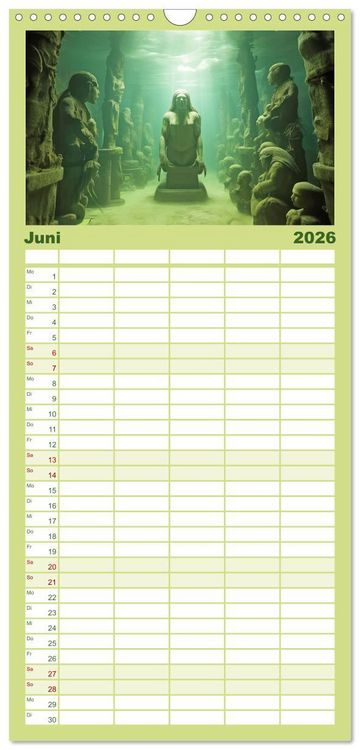 Produktbild: Familienplaner 2026 - Ruinen versunkener Kulturen - Fantasiebilder mit 5 Spalten (Wandkalender, 21 x 45 cm) CALVENDO