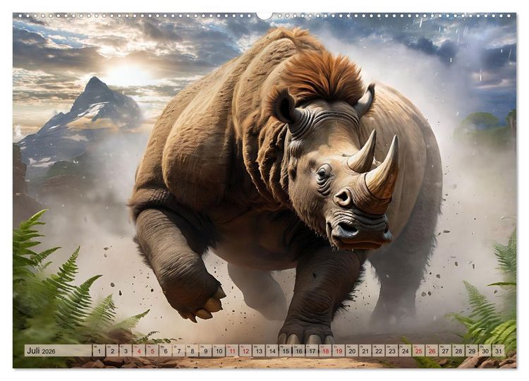 Produktbild: Urzeittiere - Zeitreise in eine vergangene Welt (hochwertiger Premium Wandkalender 2026 DIN A2 quer), Kunstdruck in Hochglanz