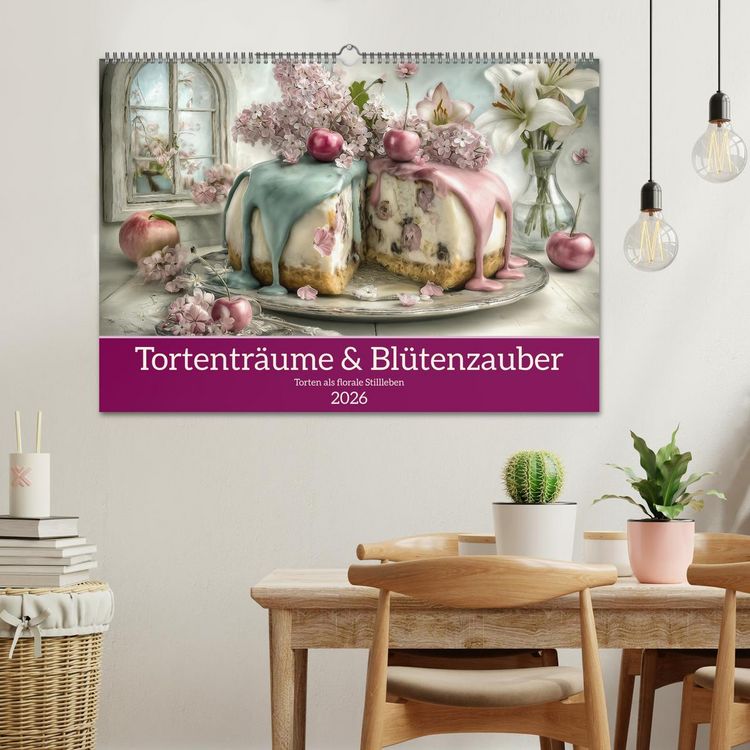 Produktbild: Tortentr&auml;ume & Bl&uuml;tenzauber (Wandkalender 2026 DIN A2 quer), CALVENDO Monatskalender