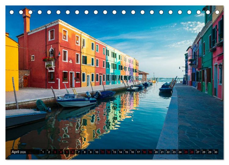 Produktbild: Burano - Die Insel der bunten H&auml;user (Tischkalender 2026 DIN A5 quer), CALVENDO Monatskalender