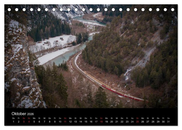 Produktbild: Mit der Bahn durch die Alpen (Tischkalender 2026 DIN A5 quer), CALVENDO Monatskalender