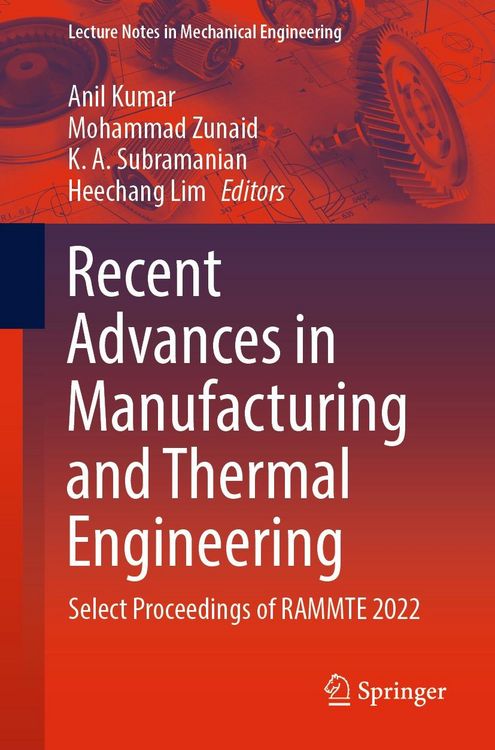 Produktbild: Recent Advances in Manufacturing and Thermal Engineering