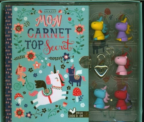 Produktbild: Mon carnet top secret licornes : coffret avec mini gommes