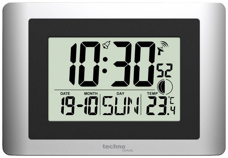 Produktbild: Techno Line WS8028 Funk Funkuhr 220mm x 56mm x 150mm x 56mm Silber