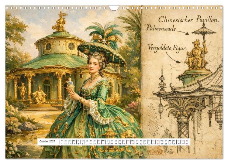 Produktbild: Rokoko Weltreise (Wandkalender 2027 DIN A3 quer), CALVENDO Monatskalender