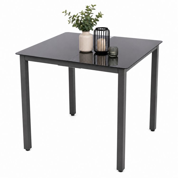 Produktbild: 3 tlg Alu Glas Gartenset Tisch Sitzgruppe 80SW