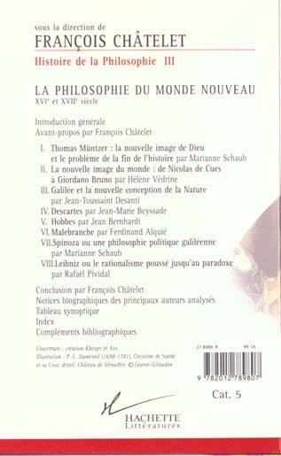 Produktbild: Histoire De La Philosophie T.3; La Philosophie Du Monde Nouveau; Xvi