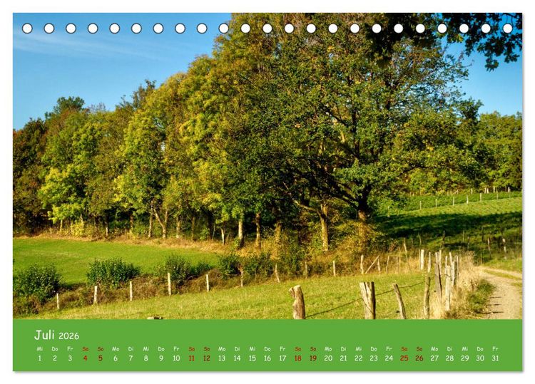 Produktbild: Bergisches Land (Tischkalender 2026 DIN A5 quer), CALVENDO Monatskalender