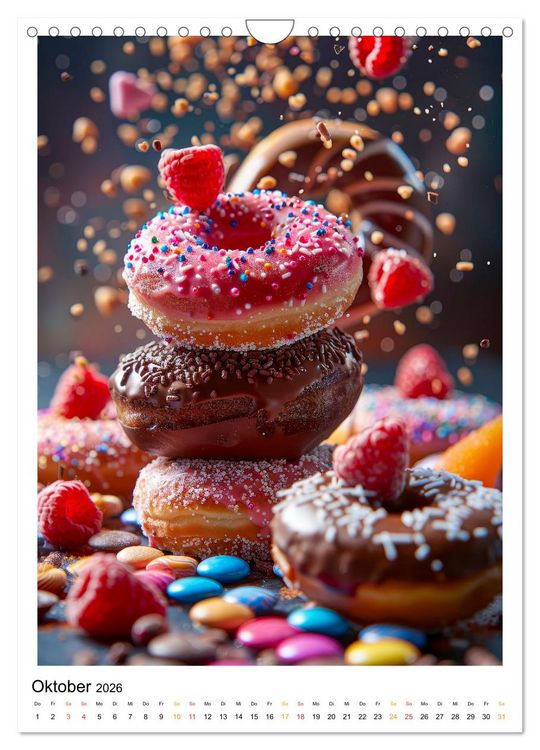 Produktbild: Donuts f&uuml;r Gourmets (Wandkalender 2026 DIN A4 hoch), CALVENDO Monatskalender