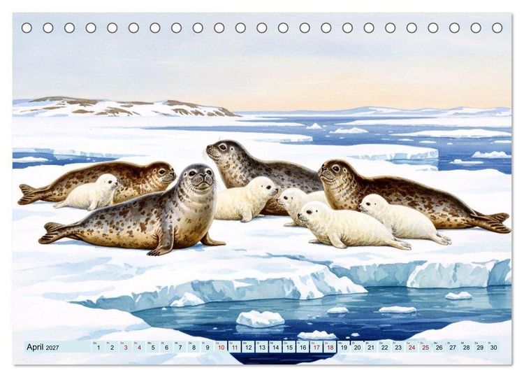 Produktbild: Nordische Tiere wie aus alten Zeiten (Tischkalender 2027 DIN A5 quer), CALVENDO Monatskalender