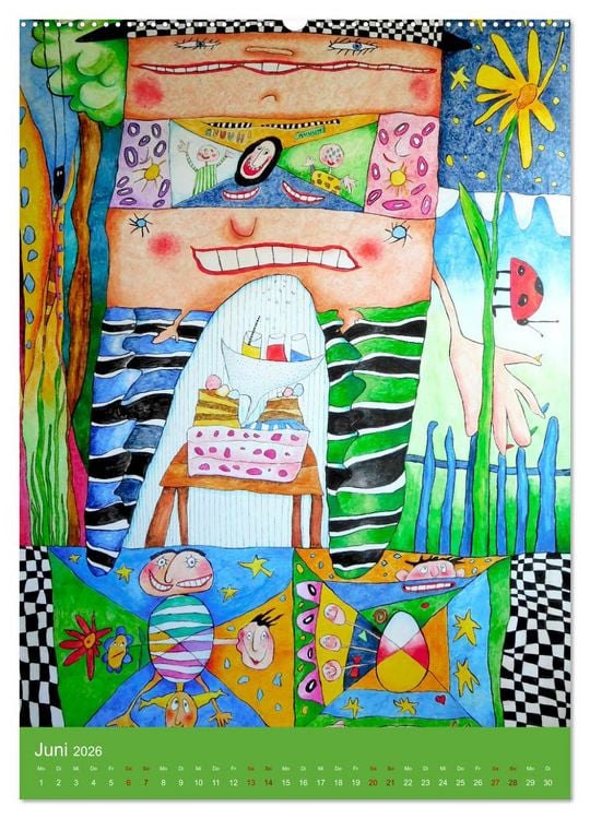 Produktbild: RABUNTEL KIND und KUNST inszeniert von KATHRIN SCHWERTNER (hochwertiger Premium Wandkalender 2026 DIN A2 hoch), Kunstdruck in Hochglanz