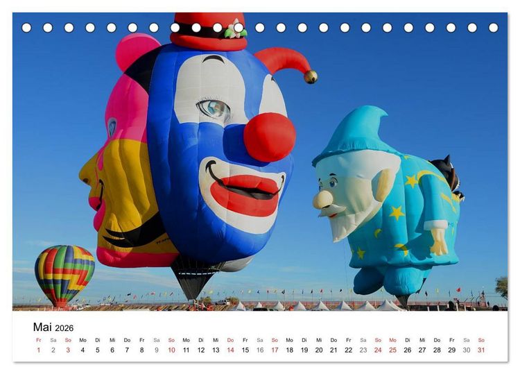 Produktbild: Balloon Fiesta New Mexico (Tischkalender 2026 DIN A5 quer), CALVENDO Monatskalender