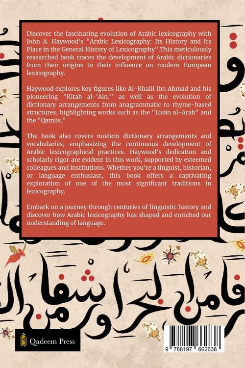 Produktbild: Arabic Lexicography - Its history, and its place in the general history of Lexicography
