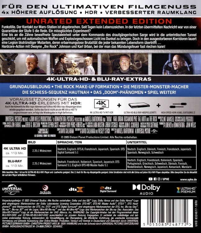Produktbild: Doom - Der Film - Unrated Extended Edition (+ Blu-ray 2D)