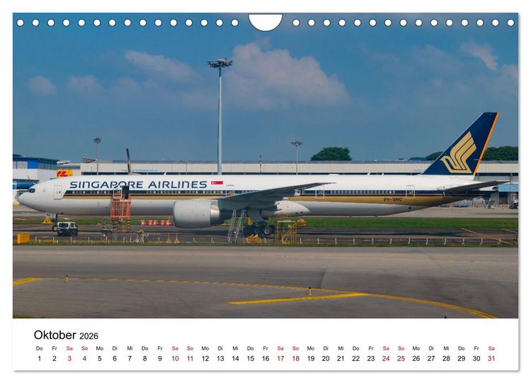 Produktbild: Singapore Airlines - Die ganze Flotte (Wandkalender 2026 DIN A4 quer), CALVENDO Monatskalender