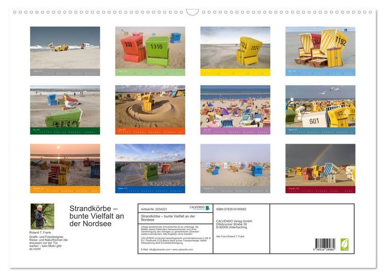 Produktbild: Strandk&ouml;rbe &ndash; bunte Vielfalt an der Nordsee (Wandkalender 2026 DIN A2 quer), CALVENDO Monatskalender