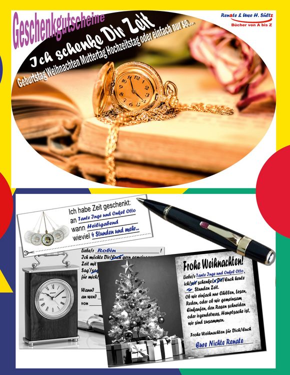 Produktbild: Geschenkgutscheine ICH SCHENKE DIR ZEIT - Geburtstag Weihnachten Muttertag Hochzeitstag oder einfach nur so...