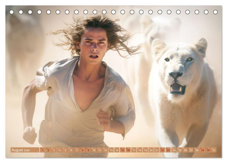 Produktbild: Mensch und Tier &ndash; W&uuml;stenfantasien (Tischkalender 2026 DIN A5 quer), CALVENDO Monatskalender