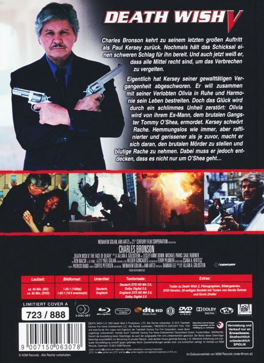 Produktbild: Death Wish 5 (Antlitz des Todes) (Charles Bronson) (Mediabook - Cover A) (Blu-Ray + DVD)