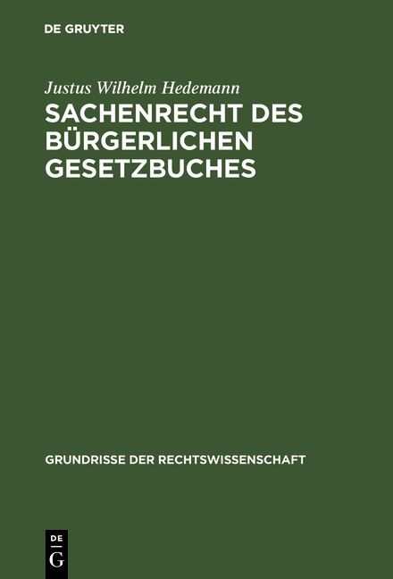 Produktbild: Sachenrecht des B&uuml;rgerlichen Gesetzbuches