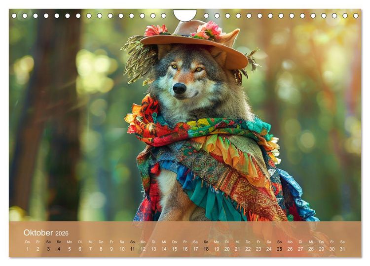 Produktbild: Waldtiere mit Stil. Tierische Trendsetter in der Natur (Wandkalender 2026 DIN A4 quer), CALVENDO Monatskalender