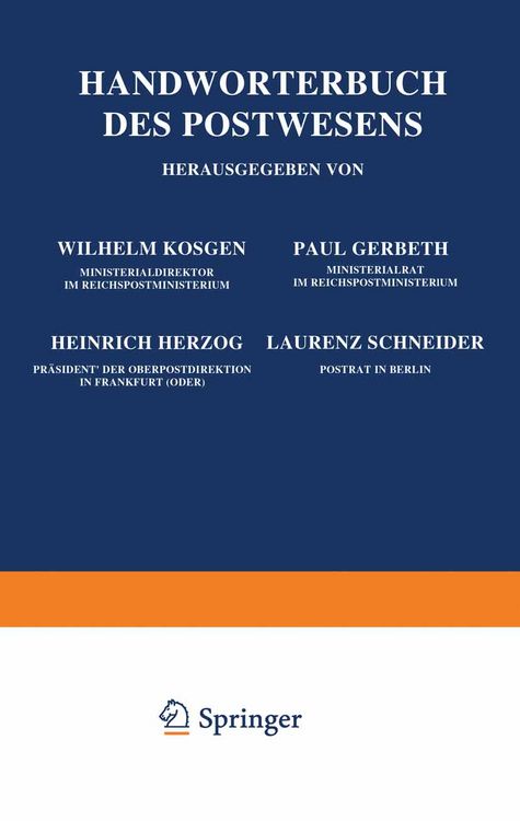 Produktbild: Handw&ouml;rterbuch des Postwesens