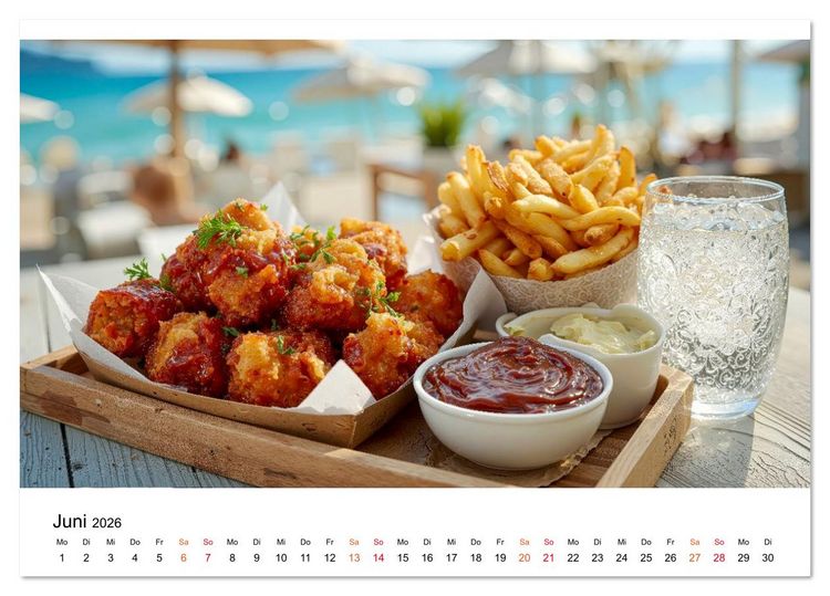 Produktbild: Fastfood einfach lecker (Tischkalender 2026 DIN A5 quer), CALVENDO Monatskalender