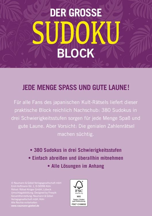 Produktbild: Der gro&szlig;e Sudoku Block Band 9