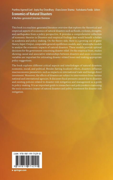 Produktbild: Economics of Natural Disasters
