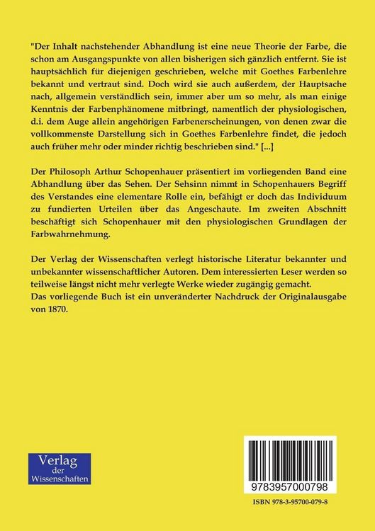 Produktbild: &Uuml;ber das Sehn und die Farben