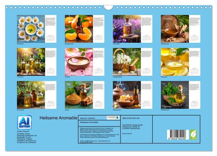 Produktbild: Heilsame Aroma&ouml;le (Wandkalender 2027 DIN A3 quer), CALVENDO Monatskalender