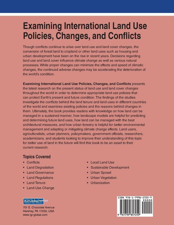Produktbild: Examining International Land Use Policies, Changes, and Conflicts, 1 volume