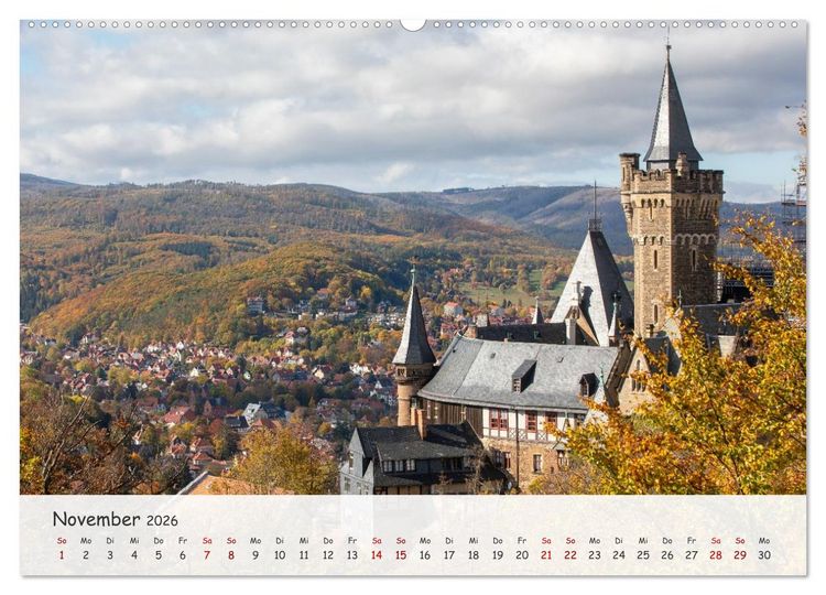 Produktbild: Wernigerode - Historische Fachwerkstadt am Harz (hochwertiger Premium Wandkalender 2026 DIN A2 quer), Kunstdruck in Hochglanz