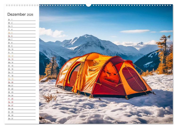 Produktbild: Camping mit dem Zelt (Wandkalender 2026 DIN A2 quer), CALVENDO Monatskalender