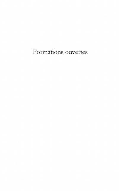 Produktbild: Formations ouvertes