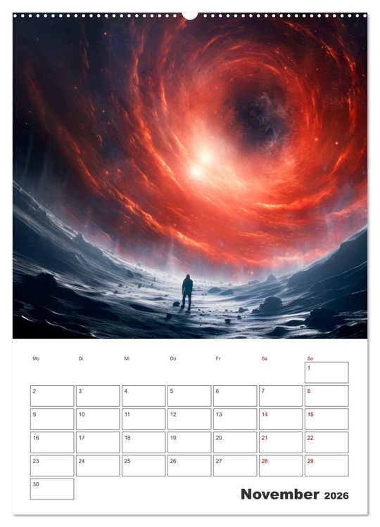 Produktbild: FERNE WELTEN Cooler Terminplaner (hochwertiger Premium Wandkalender 2026 DIN A2 hoch), Kunstdruck in Hochglanz