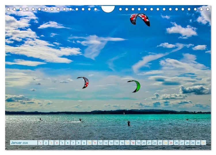 Produktbild: Kitesurfen - &uuml;ber den Wellen (Wandkalender 2026 DIN A4 quer), CALVENDO Monatskalender
