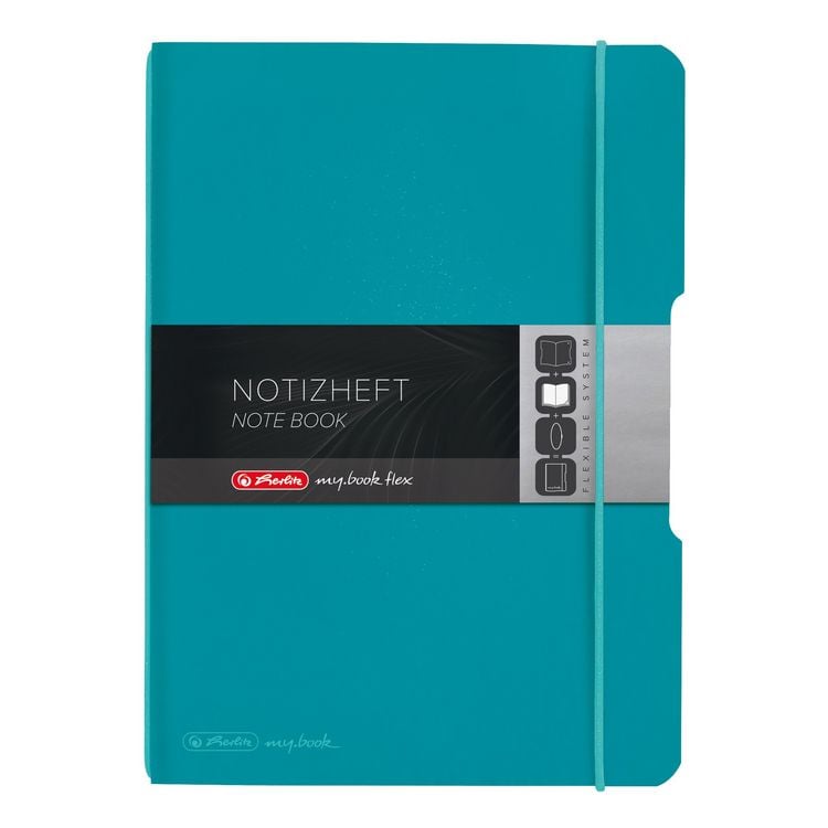 Produktbild: Herlitz Notizheft flex A5 40 Blatt kariert caribbean turquoise