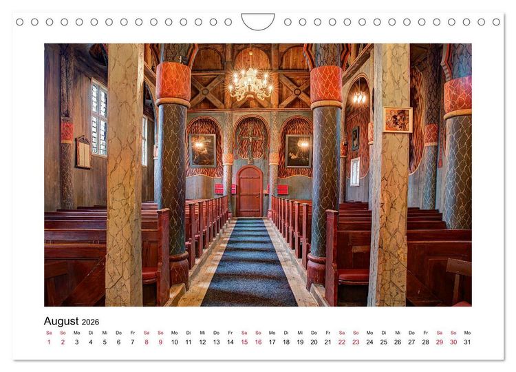 Produktbild: Stabkirchen Norwegens - Mittelalterliche Mystik in Holz (Wandkalender 2026 DIN A4 quer), CALVENDO Monatskalender